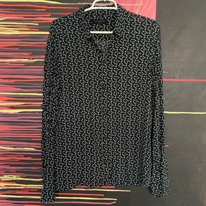 *SOLD* AllSaints Black Button Down with Music note